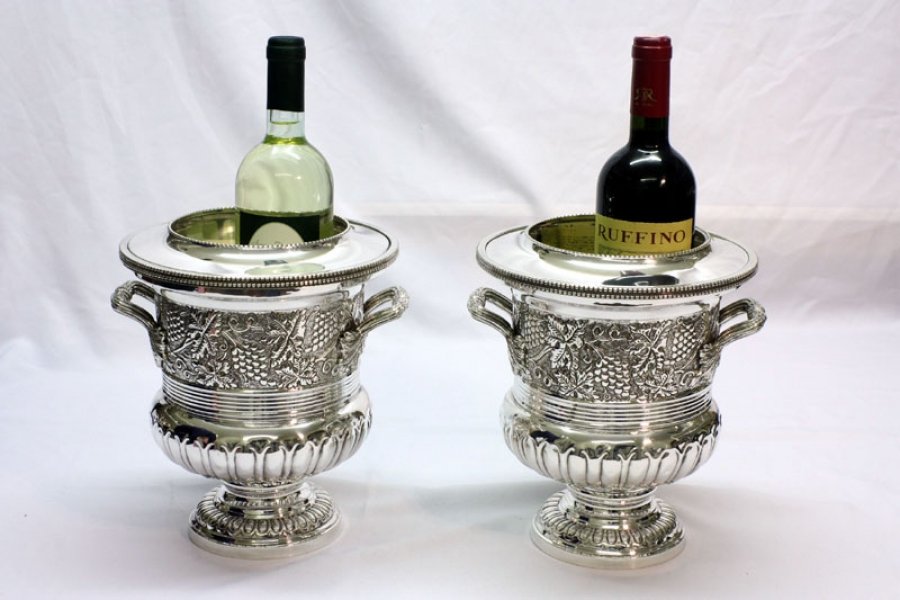 Pair Sheffield Silver Plate Wine and Champagne Coolers | Ref. no. 01348 pair | Regent Antiques
